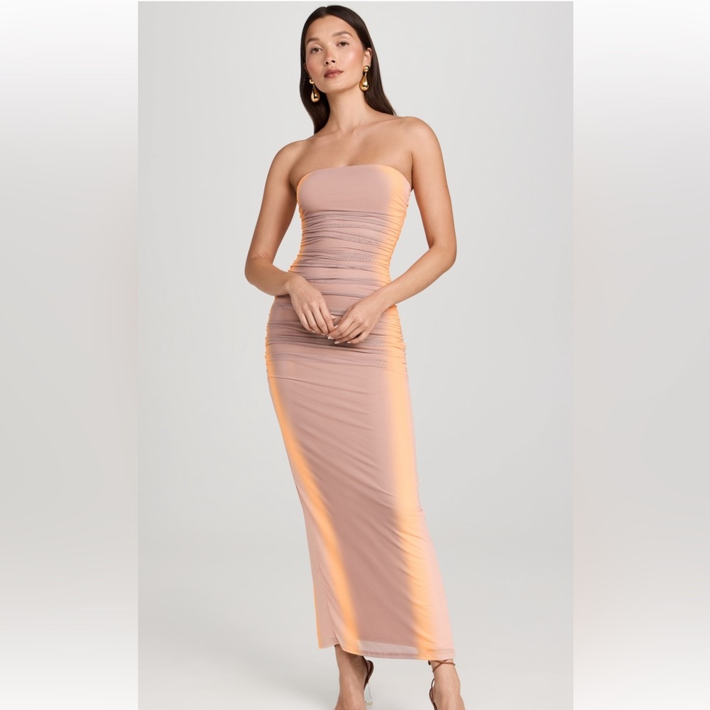 AFRM Marlo Strapless Ruched Maxi Dress
